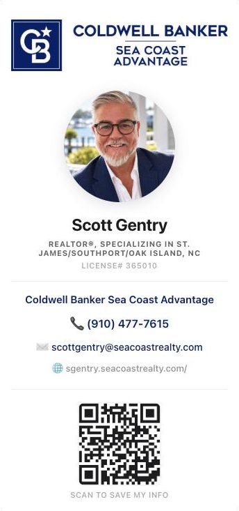 The agent's digital business card with contact details and a QR code
